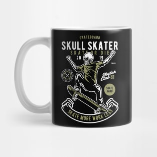 Skull Skater, Vintage Retro Classic Mug